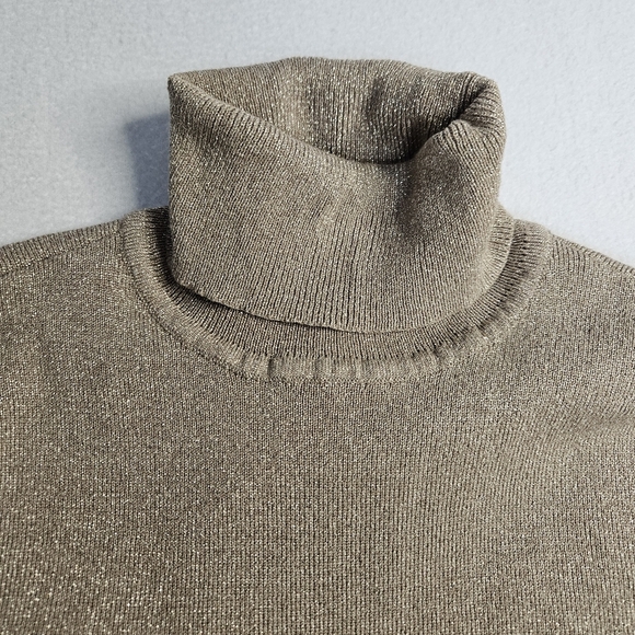Chicos Metallic Gold Turtleneck Sweater - Picture 3 of 10